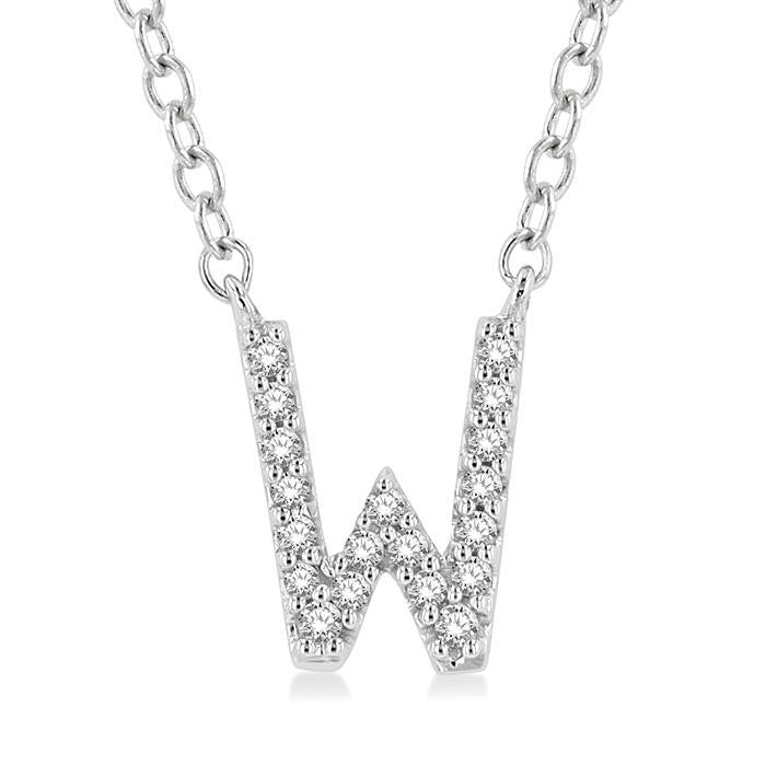 Poppy Gaia Block 'W' Initial Diamond Pendant
