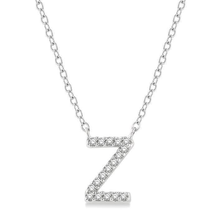 Velour Wisteria Block 'Z' Initial Diamond Pendant