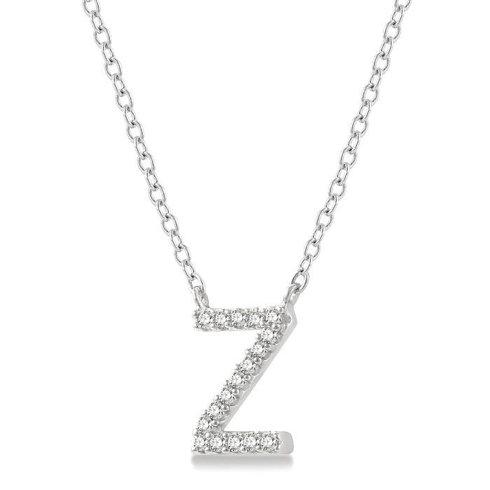 Velour Wisteria Block 'Z' Initial Diamond Pendant