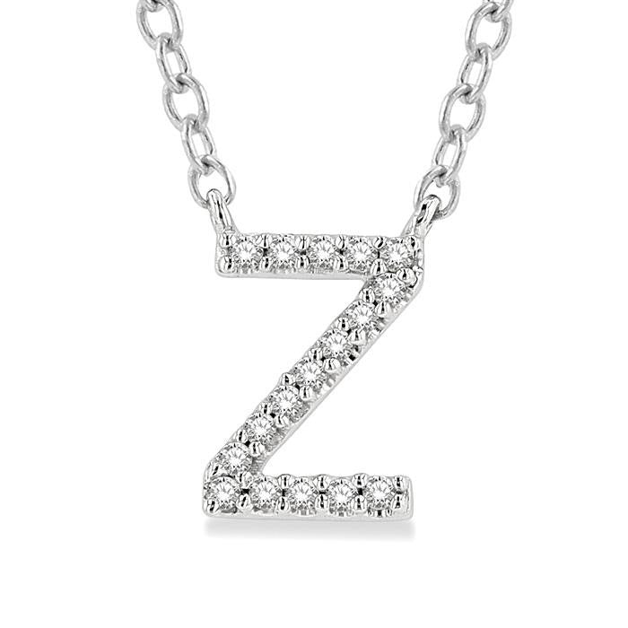 Velour Wisteria Block 'Z' Initial Diamond Pendant