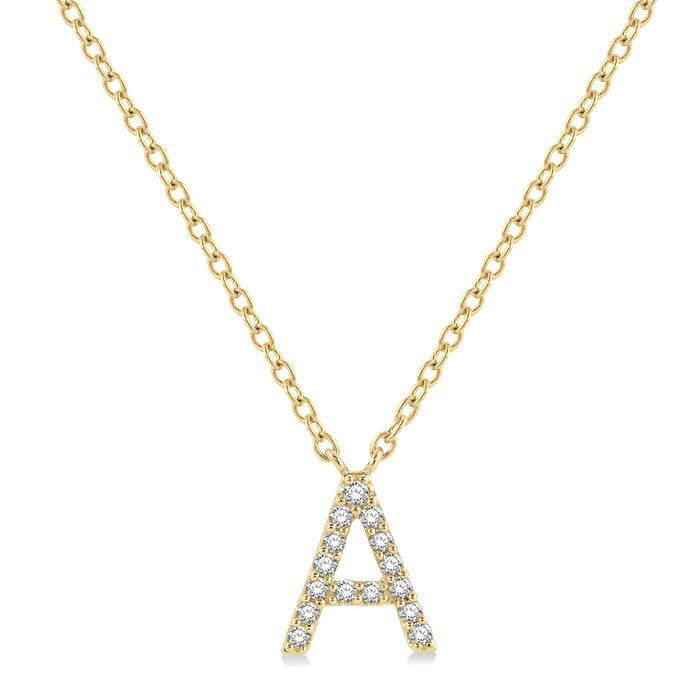 Nocturne Orchid Block 'A' Initial Diamond Pendant