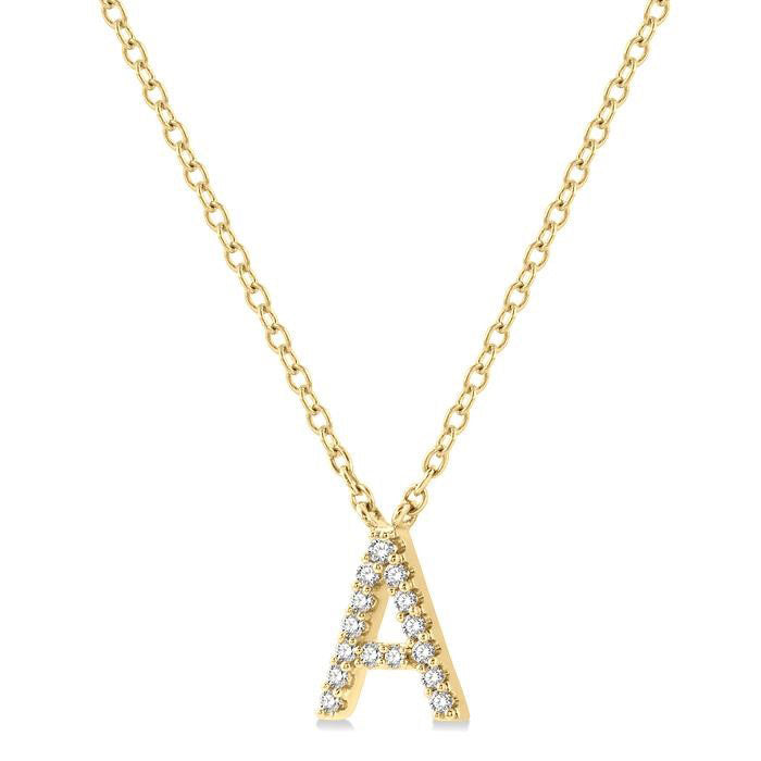 Nocturne Orchid Block 'A' Initial Diamond Pendant