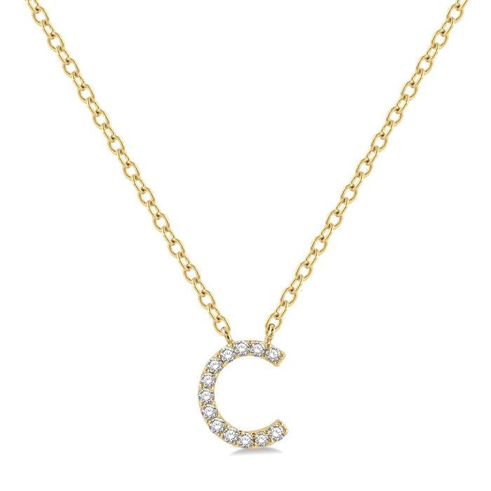 Fen Freya Block 'C' Initial Diamond Pendant