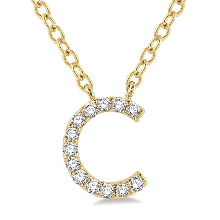 Fen Freya Block 'C' Initial Diamond Pendant