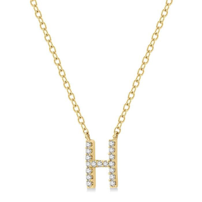 Poppy Étoile Block 'H' Initial Diamond Pendant