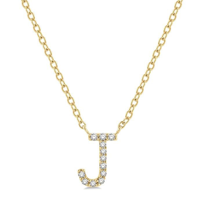Dione Lilith Block 'J' Initial Diamond Pendant