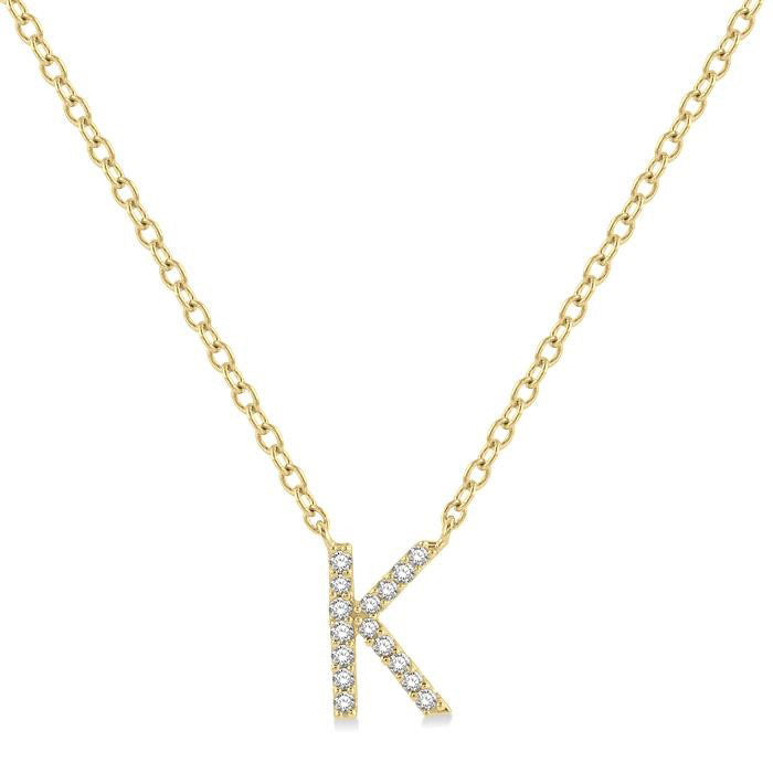 Echo Haven Block 'K' Initial Diamond Pendant