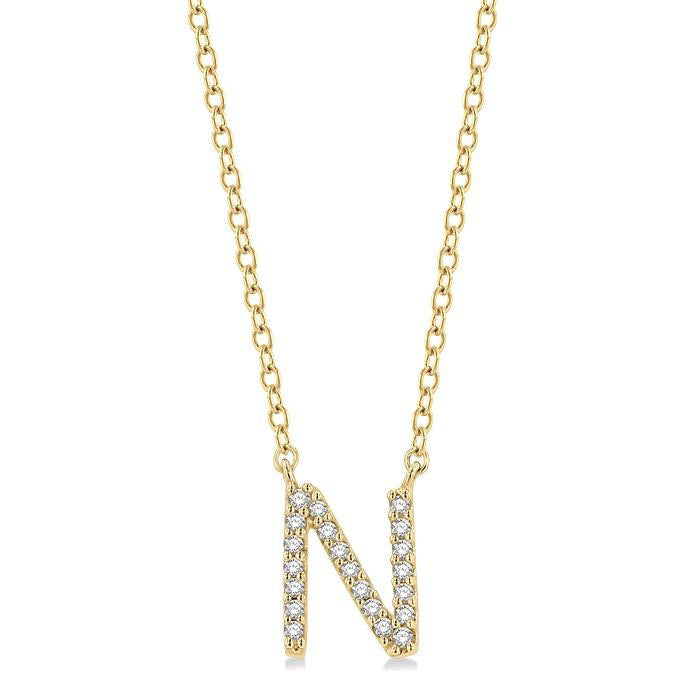 Velour Étoile Block 'N' Initial Diamond Pendant