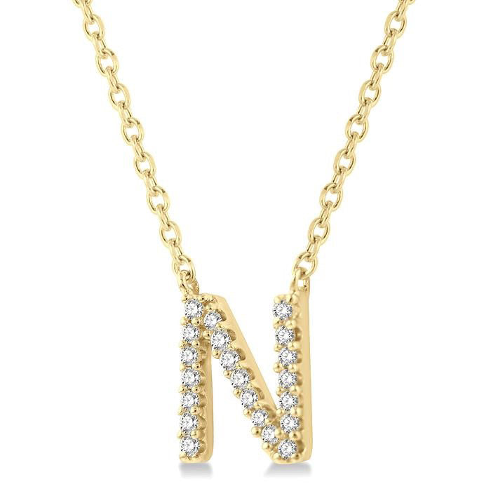 Velour Étoile Block 'N' Initial Diamond Pendant
