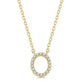 Minerva Lustre Block 'O' Initial Diamond Pendant