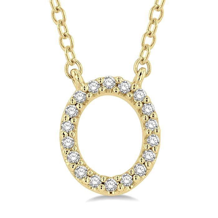Minerva Lustre Block 'O' Initial Diamond Pendant