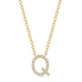 Block 'Q' Initial Diamond Pendant