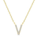 Brisa Helios Block 'V' Initial Diamond Pendant
