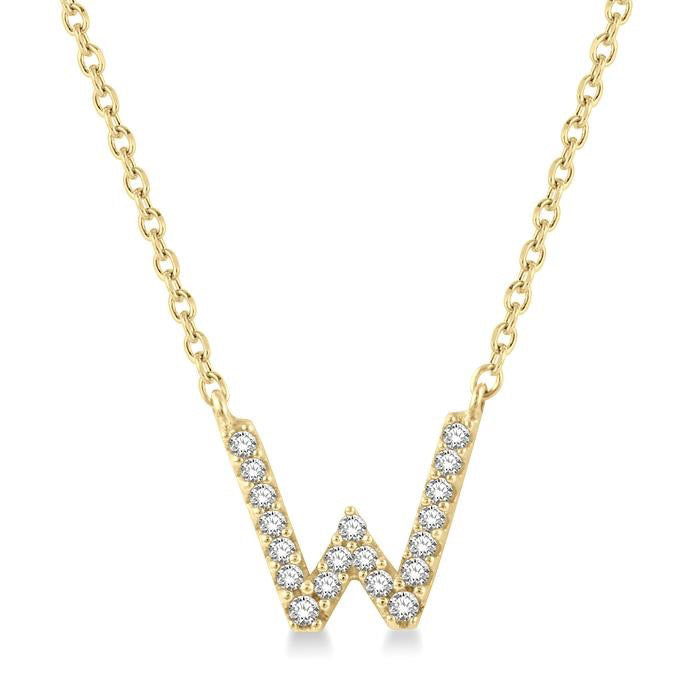 Evergreen Isolde Block 'W' Initial Diamond Pendant