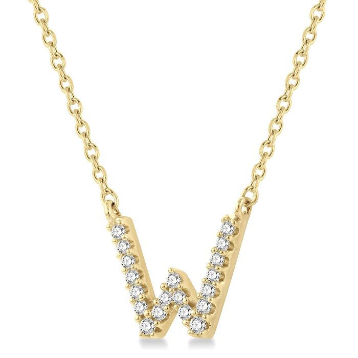 Evergreen Isolde Block 'W' Initial Diamond Pendant