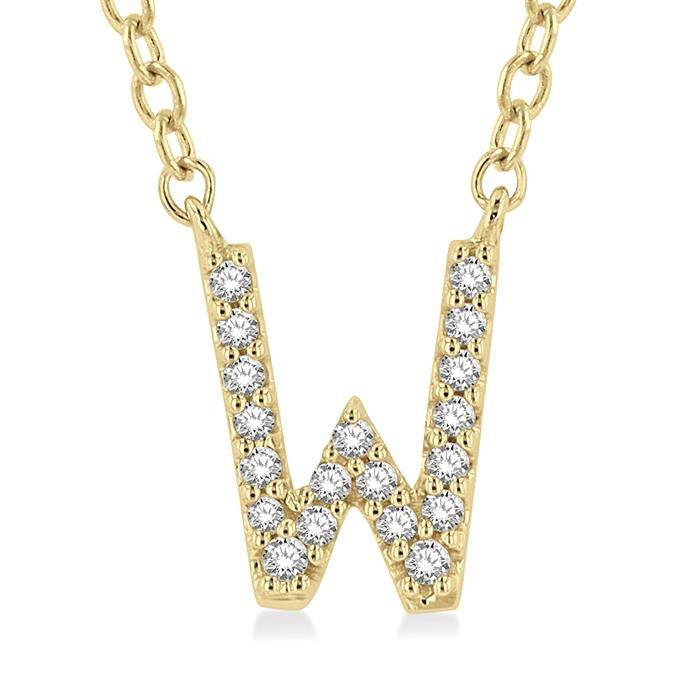 Evergreen Isolde Block 'W' Initial Diamond Pendant