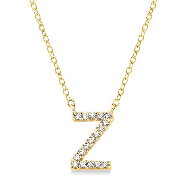 Xenia Waverly Block 'Z' Initial Diamond Pendant