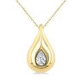 1/4 Ctw Teardrop Pear Cut Diamond Fashion Pendant With Chain in 14K Yellow Gold