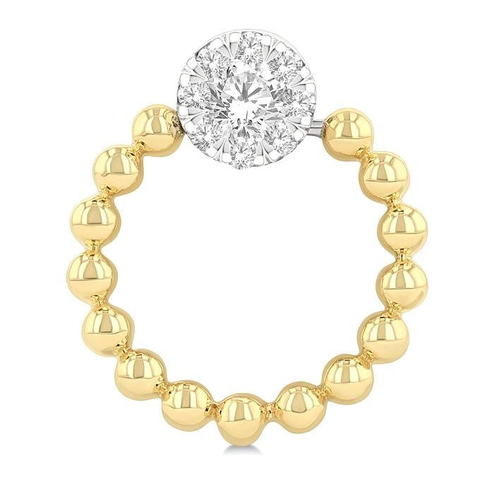 1/4 Ctw Round Cut Diamond Bead Shank Round Shape Shine Bright Earrings in 10K Yellow and White Gold