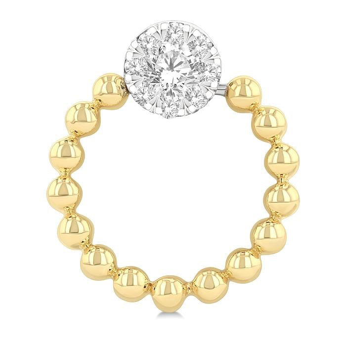 Bead Round Shape Shine Bright Diamond Fashion Earrings