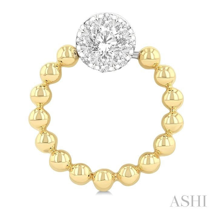 1/4 Ctw Round Cut Diamond Bead Shank Round Shape Shine Bright Earrings in 10K Yellow and White Gold