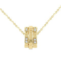 1/10 Ctw Round Cut Diamond Rondelle Fashion Pendant With Chain in 14K Yellow Gold