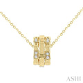 1/10 Ctw Round Cut Diamond Rondelle Fashion Pendant With Chain in 14K Yellow Gold
