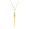 1/8 Ctw Chain Drop Round Cut Diamond Fashion Pendant in 14K Yellow Gold