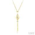 1/8 Ctw Chain Drop Round Cut Diamond Fashion Pendant in 14K Yellow Gold