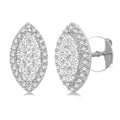 1/2 Ctw Marquise Shape Shine Bright Round Cut Diamond Stud Earrings in 14K White Gold