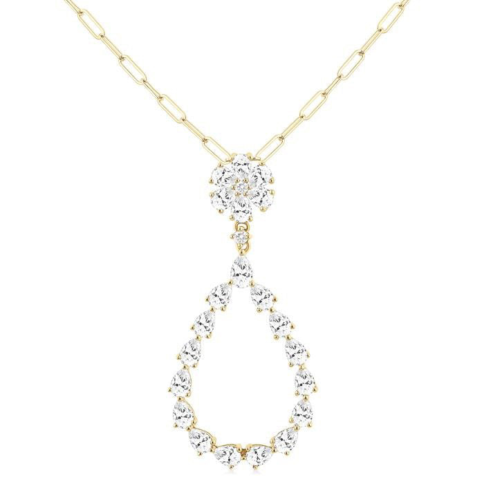 Yvette Clover Pear Shape Diamond Fashion Pendant