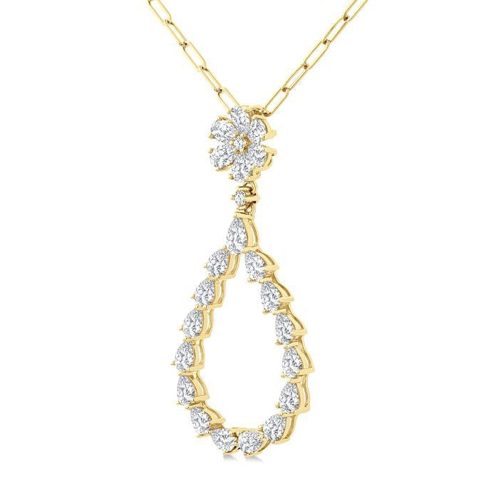 Yvette Clover Pear Shape Diamond Fashion Pendant