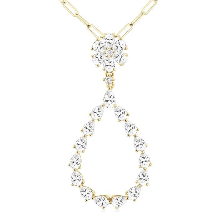 Yvette Clover Pear Shape Diamond Fashion Pendant