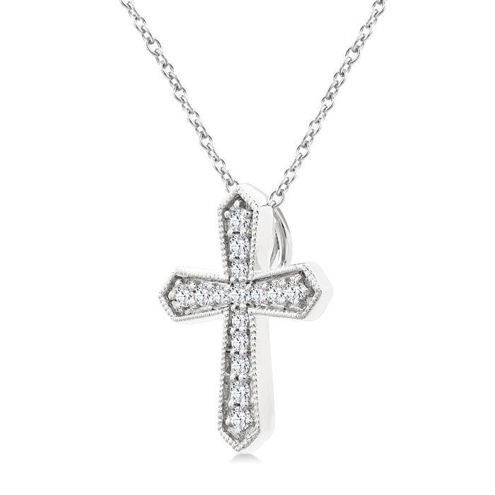 Isolde Yew Cross Petite Diamond Fashion Pendant