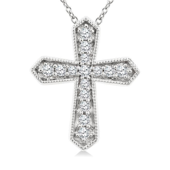 Isolde Yew Cross Petite Diamond Fashion Pendant