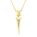 1/50 Ctw Pyramid Round Cut Diamond Fashion Pendant in 14K Yellow Gold