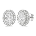 RaLoEl MirLinEl 14K White Gold Diamond Halo Earrings