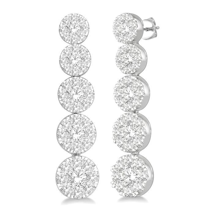 1 1/6 Ctw Shine Bright Round Cut Diamond Earrings in 14K White Gold