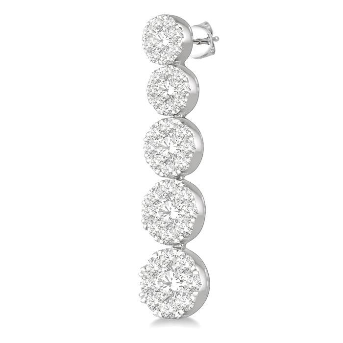 1 1/6 Ctw Shine Bright Round Cut Diamond Earrings in 14K White Gold