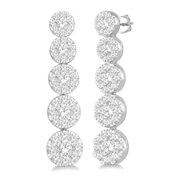 1 1/6 Ctw Shine Bright Round Cut Diamond Earrings in 14K White Gold