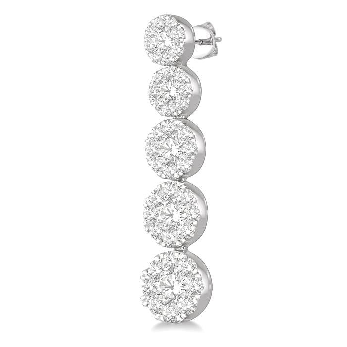 1 1/6 Ctw Shine Bright Round Cut Diamond Earrings in 14K White Gold