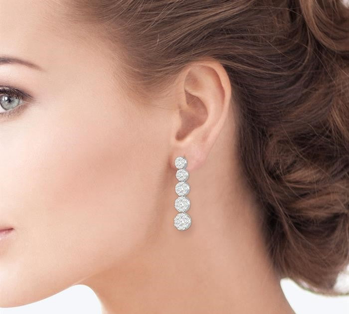 1 1/6 Ctw Shine Bright Round Cut Diamond Earrings in 14K White Gold
