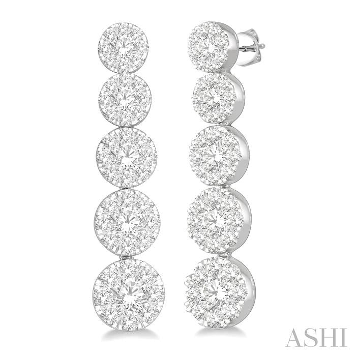 1 1/6 Ctw Shine Bright Round Cut Diamond Earrings in 14K White Gold