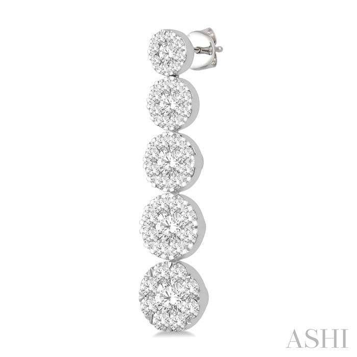 2 Ctw Shine Bright Round Cut Diamond Earrings in 14K White Gold