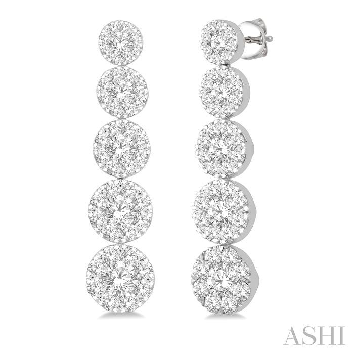 2 Ctw Shine Bright Round Cut Diamond Earrings in 14K White Gold