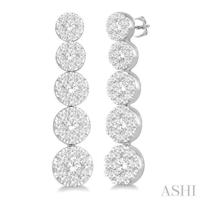 1 1/6 Ctw Shine Bright Round Cut Diamond Earrings in 14K White Gold