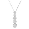 5/8 Ctw Five Mount Shine Bright Round Cut Diamond Pendant With Chain in 14K White Gold