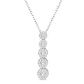 5/8 Ctw Five Mount Shine Bright Round Cut Diamond Pendant With Chain in 14K White Gold