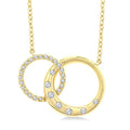 1/6 Ctw Round Cut Diamond Interlocked Circles Mosaic Fashion Pendant With Chain in 10K Yellow Gold