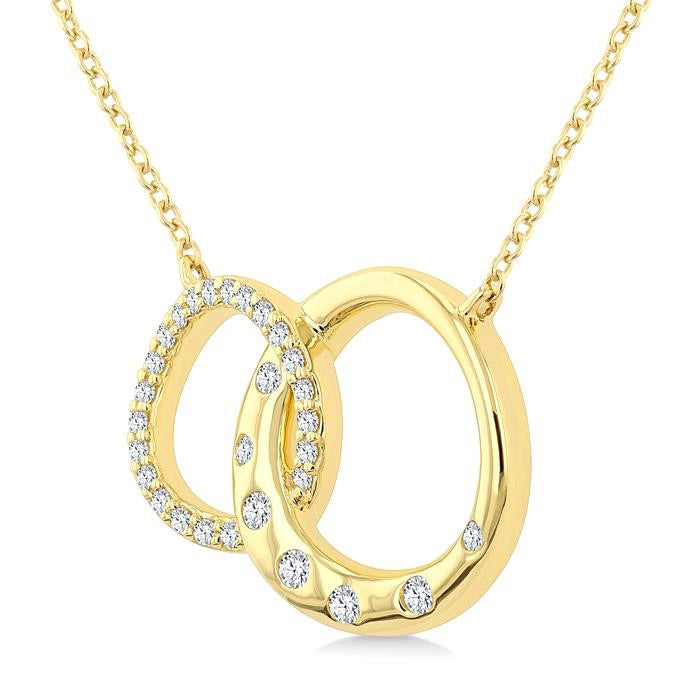 Mosaic Circle Interlock Diamond Fashion Pendant